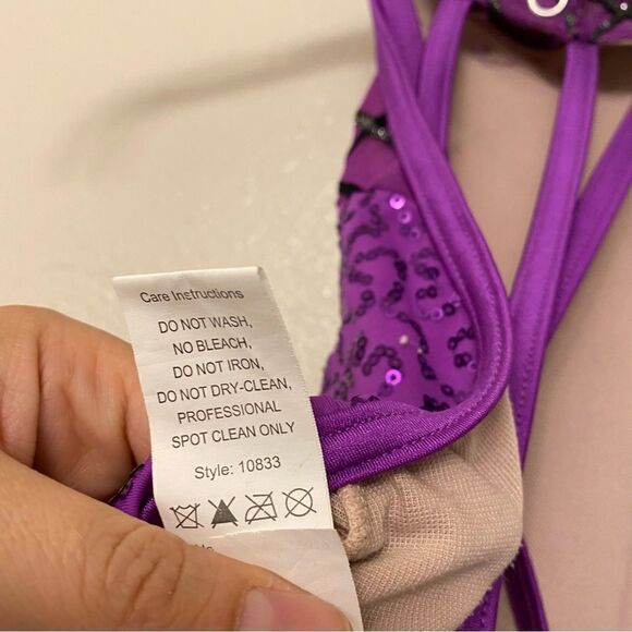 WEISSMAN Dance Costume ballet jazz purple Man Like That 10833 Child MC 10/12 - Picture 8 of 11